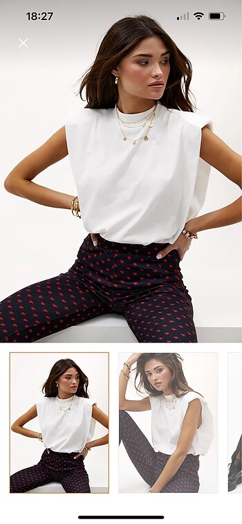 Beyaz Vatgalı Tişört - Görsel 5