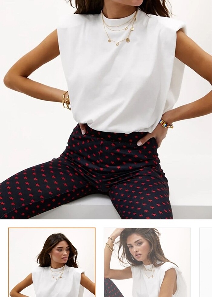 Beyaz Vatgalı Tişört - Görsel 5