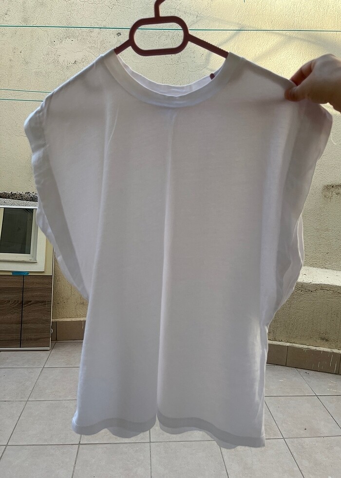 Beyaz Vatgalı Tişört - Görsel 4