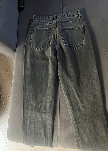 Gri Regular Fit Midi Denim Kadın Jean - Görsel 3