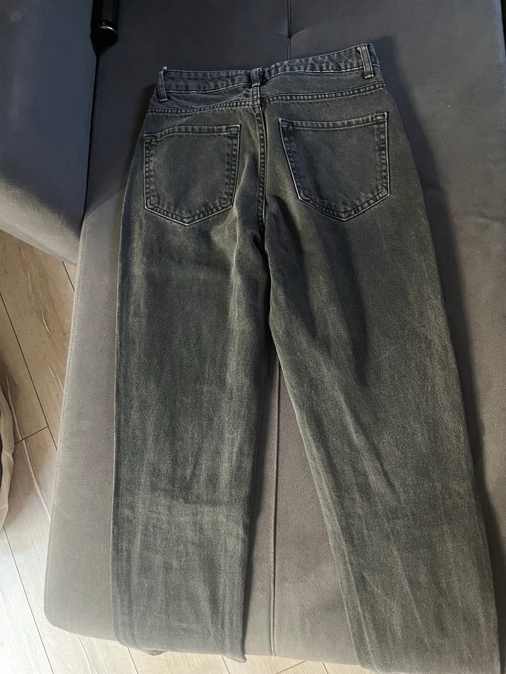 Gri Regular Fit Midi Denim Kadın Jean - Görsel 3