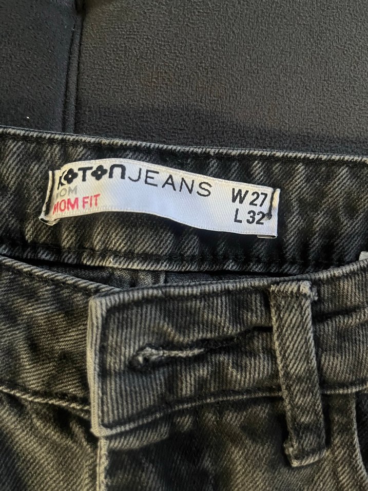 Gri Regular Fit Midi Denim Kadın Jean - Görsel 2