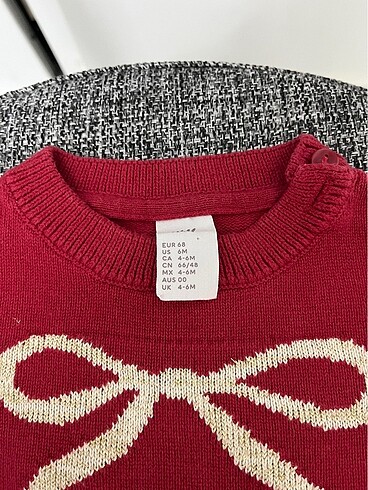 3-6 Ay Beden H&m kız bebek kırmızı triko kazak