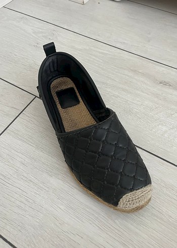 İnci 37 no siyah espadril ayakkabı, önü hasır detaylı - Görsel 6