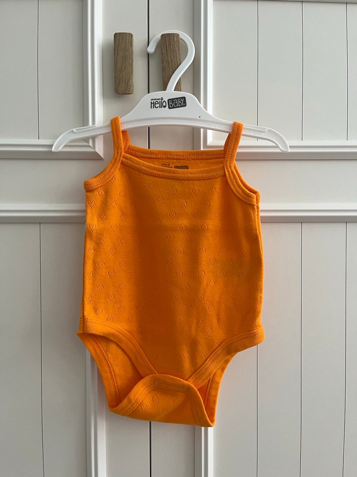 Hello baby 3 ay turuncu ip askılı zıbın, çıtçıtlı - Görsel 5