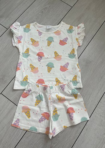 Lcw 1-2 yaş dondurma desenli takım, kısa kol ve şortlu - Görsel 2