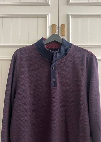 Network L beden bordo erkek triko kazak - Görsel 6