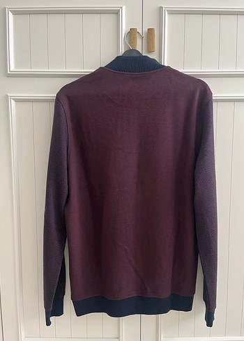 Network L beden bordo erkek triko kazak - Görsel 3