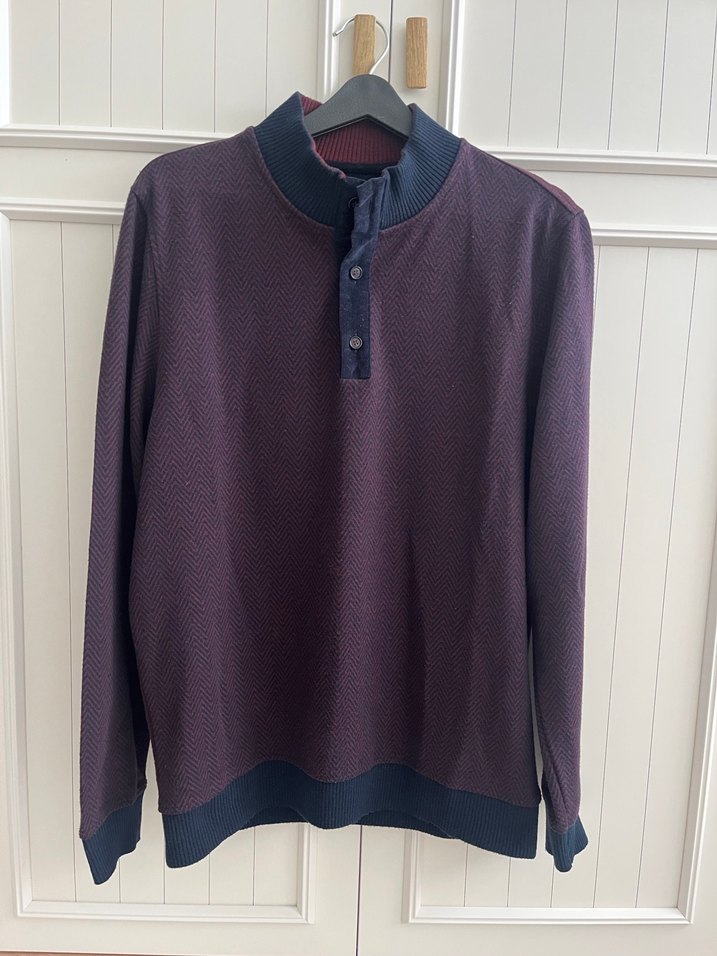 Network L beden bordo erkek triko kazak - Görsel 2