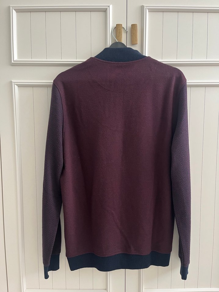 Network L beden bordo erkek triko kazak - Görsel 3