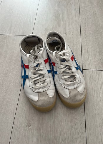 Tiger 37,5 numara spor ayakkabı, mavi kırmızı çizgili - Görsel 2