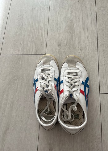 Tiger 37,5 numara spor ayakkabı, mavi kırmızı çizgili - Görsel 3