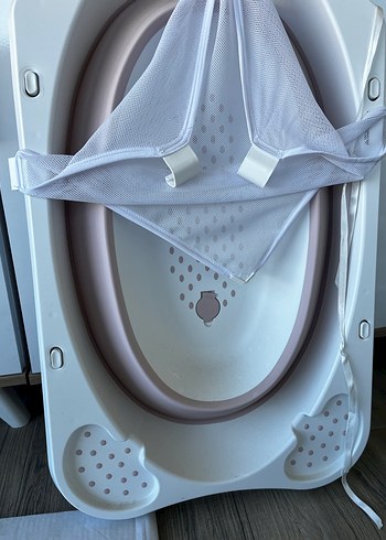 Zuu baby fileli pembe bebek katlanır banyo seti - Görsel 6