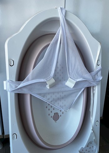 Zuu baby fileli pembe bebek katlanır banyo seti - Görsel 7