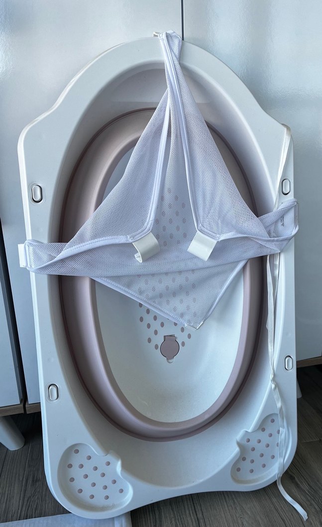 Zuu baby fileli pembe bebek katlanır banyo seti - Görsel 5