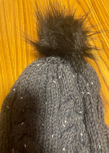 US POLO Kadın Gri Örgü Ponponlu Bere - Görsel 3