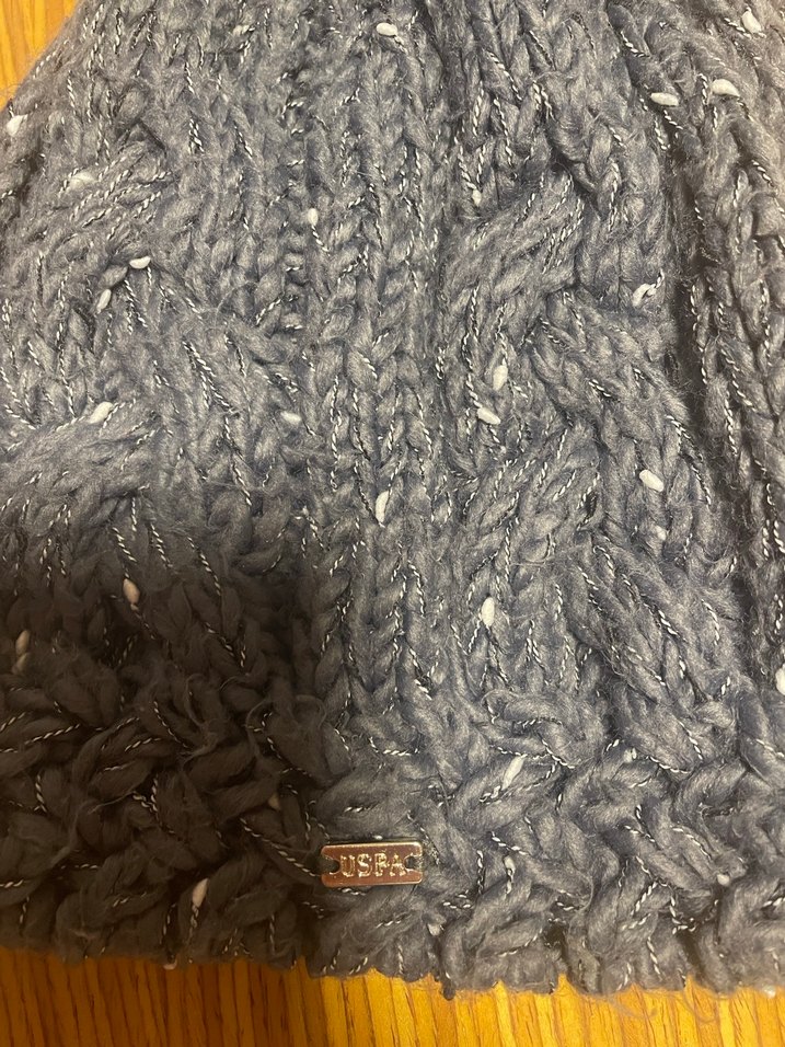 US POLO Kadın Gri Örgü Ponponlu Bere - Görsel 4