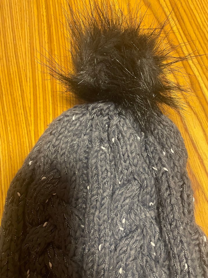 US POLO Kadın Gri Örgü Ponponlu Bere - Görsel 3