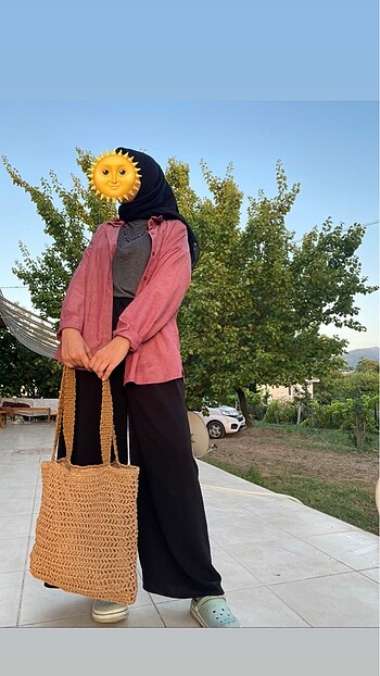 Beden Mango hasır çanta