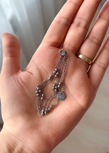 Gri Zincir Detaylı Bohem Bileklik seti - Görsel 5