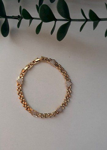 Zincir Detaylı Altın Rengi Kadın Bileklik Seti - Görsel 2