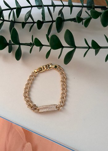 Zincir Detaylı Altın Rengi Kadın Bileklik Seti - Görsel 4