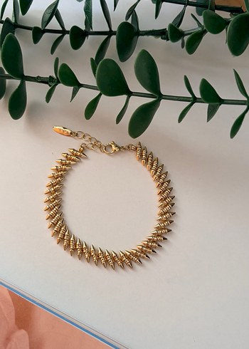 Zincir Detaylı Altın Rengi Kadın Bileklik Seti - Görsel 3