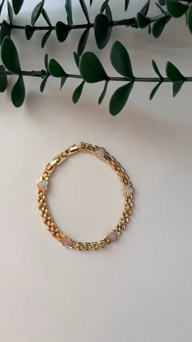 Zincir Detaylı Altın Rengi Kadın Bileklik Seti - Görsel 5