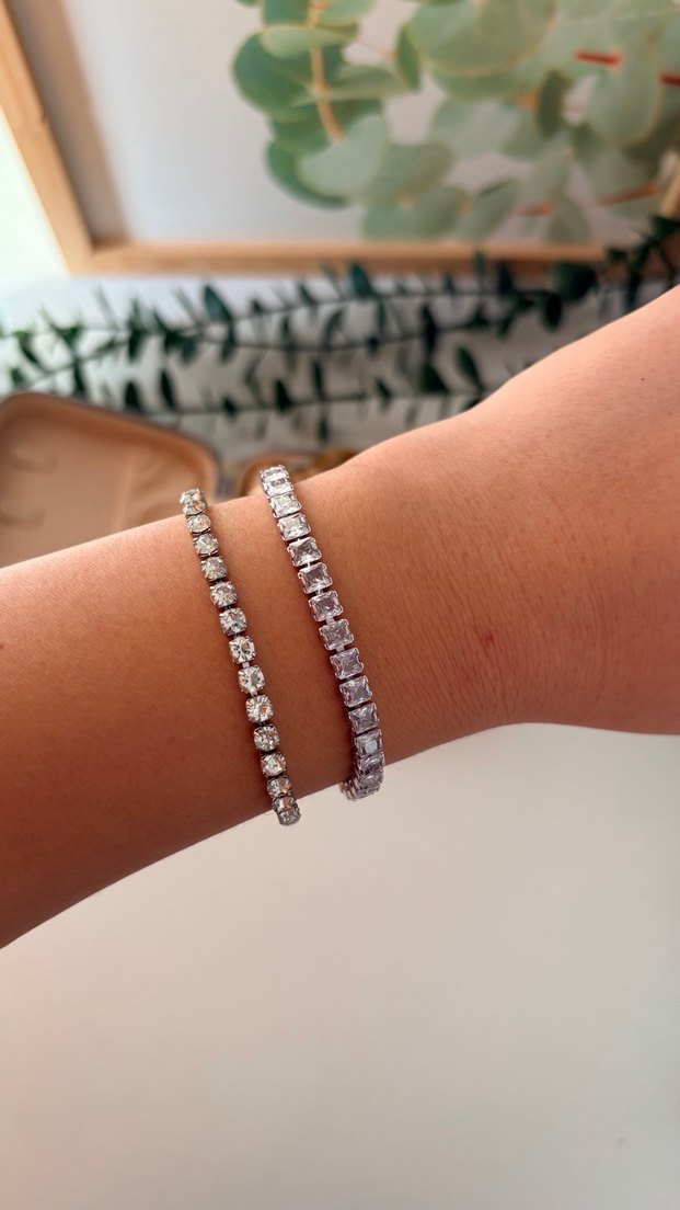 Beyaz Pullu Minimalist Bilezik - Görsel 3