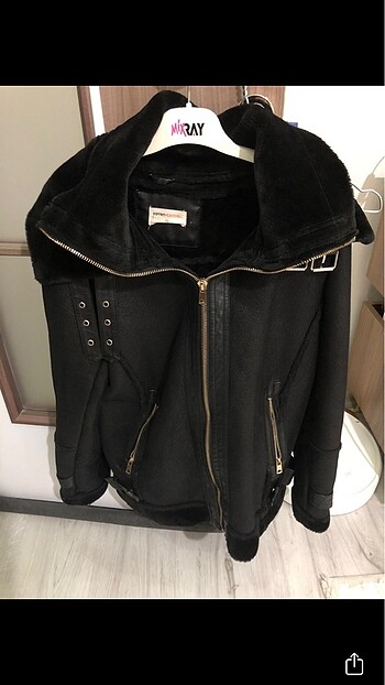 38 Beden siyah Renk Koton biker Ceket