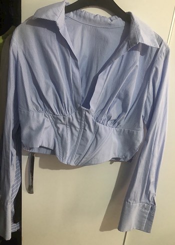 Kadın Mavi Denim  Gömlek - Görsel 3