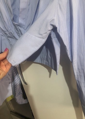 Kadın Mavi Denim  Gömlek - Görsel 4