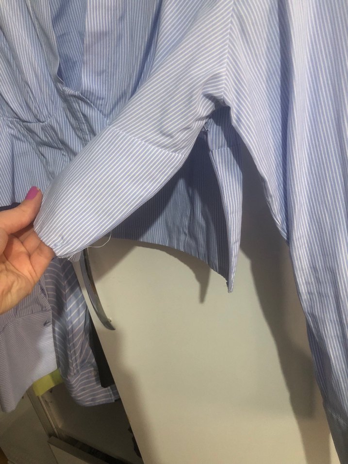 Kadın Mavi Denim  Gömlek - Görsel 4