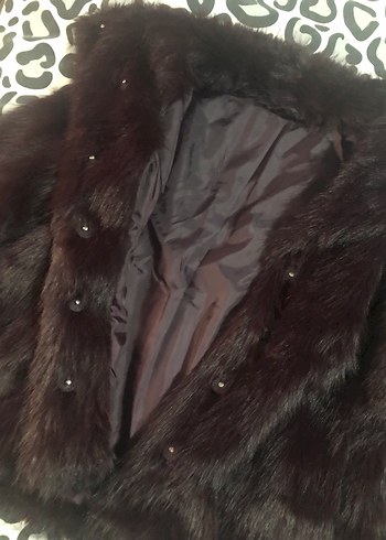 Bordo Kürk Detaylı Midi Kadın Mont - Görsel 3