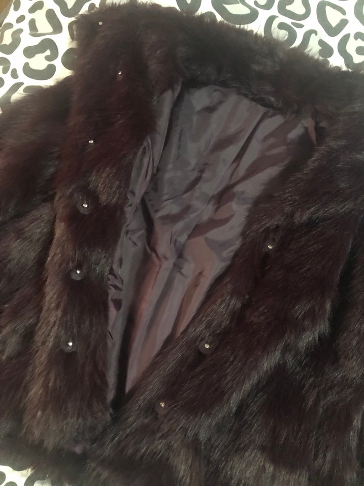 Bordo Kürk Detaylı Midi Kadın Mont - Görsel 3