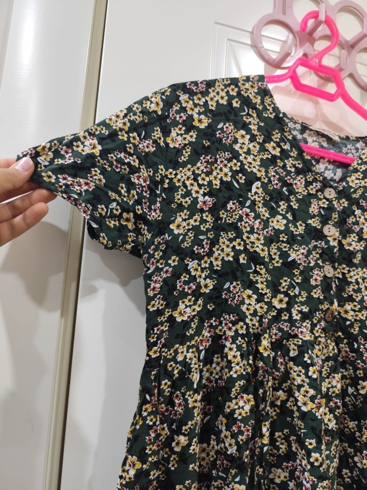 Çiçek Desenli Bohem Uzun Elbise - Görsel 4