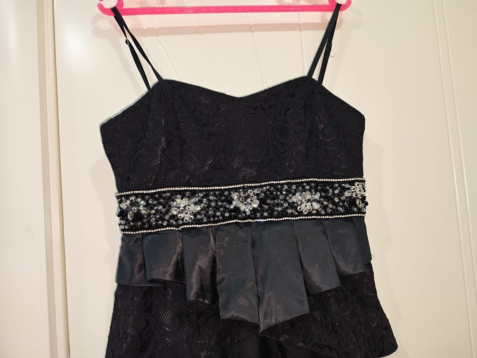 Siyah Straplez Uzun Gotik Abiye Elbise - Görsel 2