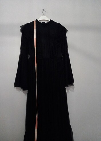 Abiye Siyah Tül Elbise - Görsel 4