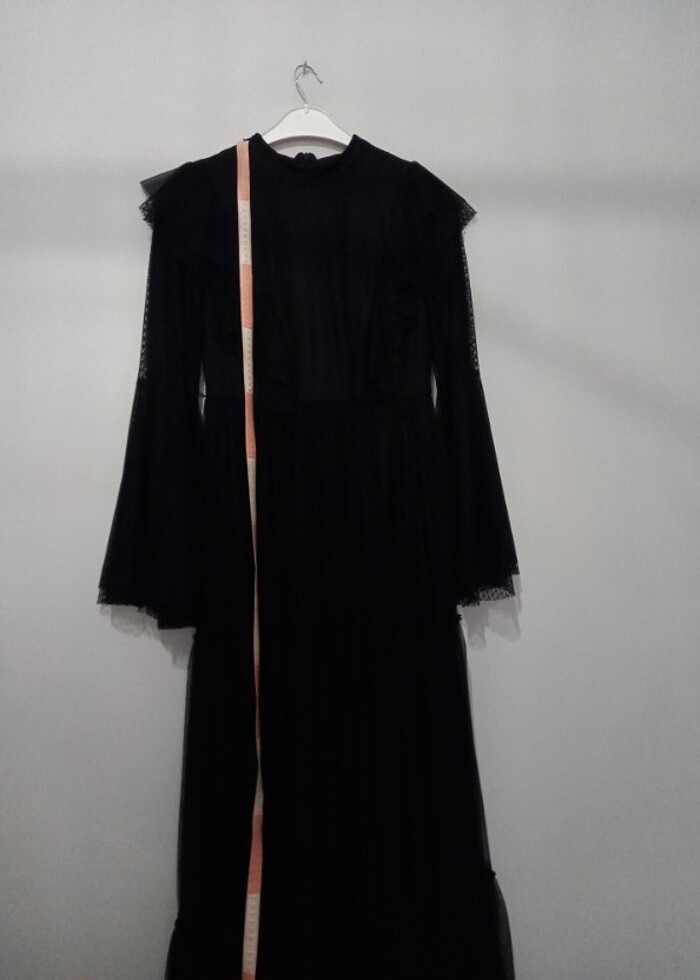 Abiye Siyah Tül Elbise - Görsel 4