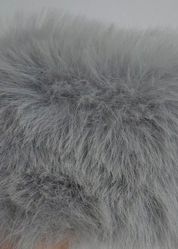 Gri Kadın Yün Kürk Şapka - Görsel 2