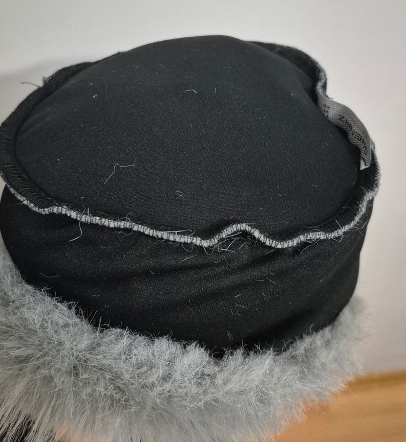 Gri Kadın Yün Kürk Şapka - Görsel 3