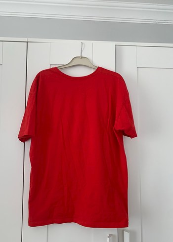 Diğer Kırmızı Baskılı Oversize Tişört