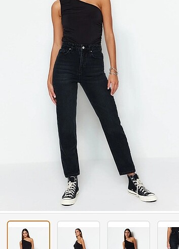 38 Beden Siyah mom jean