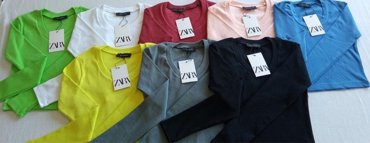 Zara yuvarlak yaka bluz