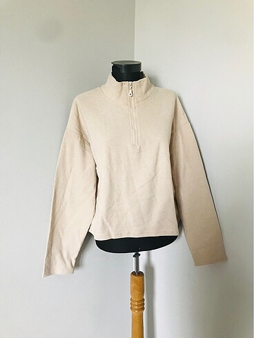 Krem renk sweatshirt