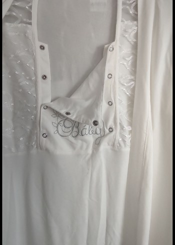 Uzun Kollu Nakışlı Kadın lohusa Sabahlık - Görsel 3