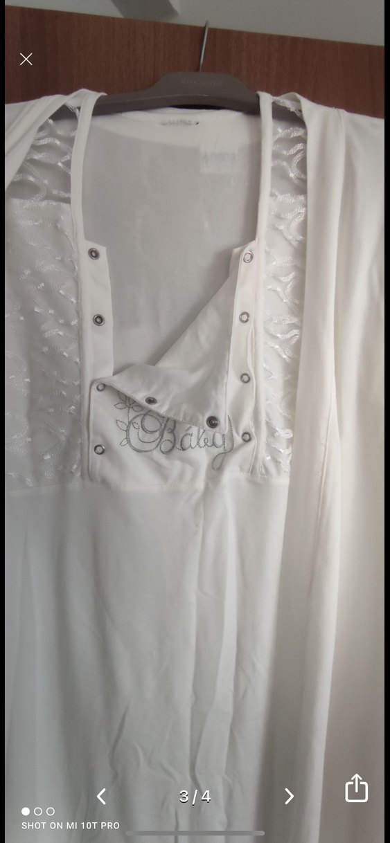 Uzun Kollu Nakışlı Kadın lohusa Sabahlık - Görsel 3