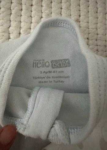 HelloBaby Gri Triko Pamuklu Bebek Hastane Tulumu