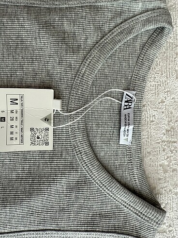 m Beden gri Renk Zara basic crop top