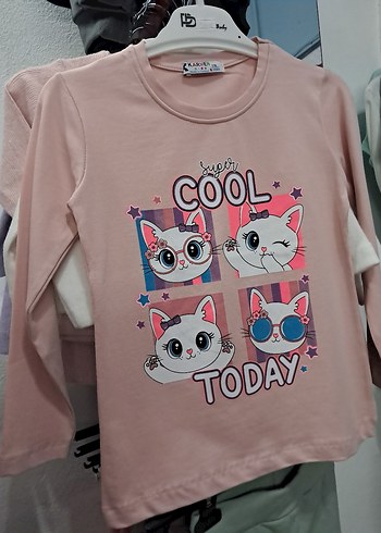 Pembe Baskılı Kız Çocuk Sweatshirt - Görsel 2